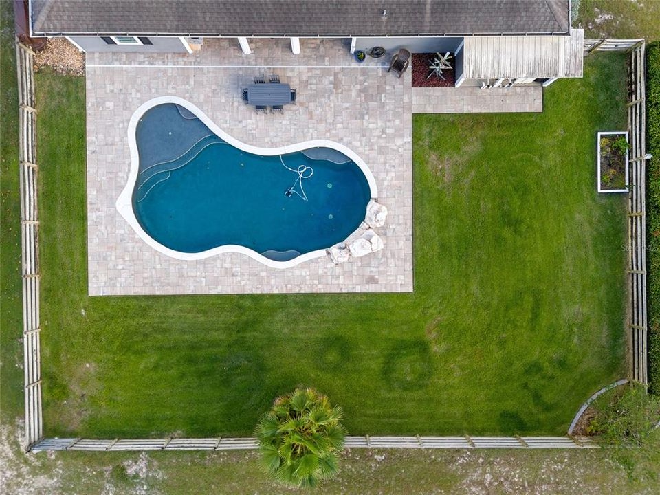 OVER-HEAD VIEW OF POOL SHOWING BEACH ENTRY