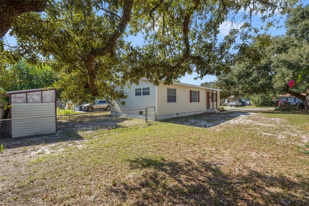 Large Side yard and Fenced backyard