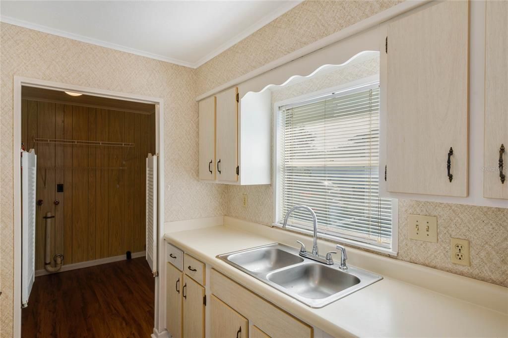 Kitchen showing Laundry beyond