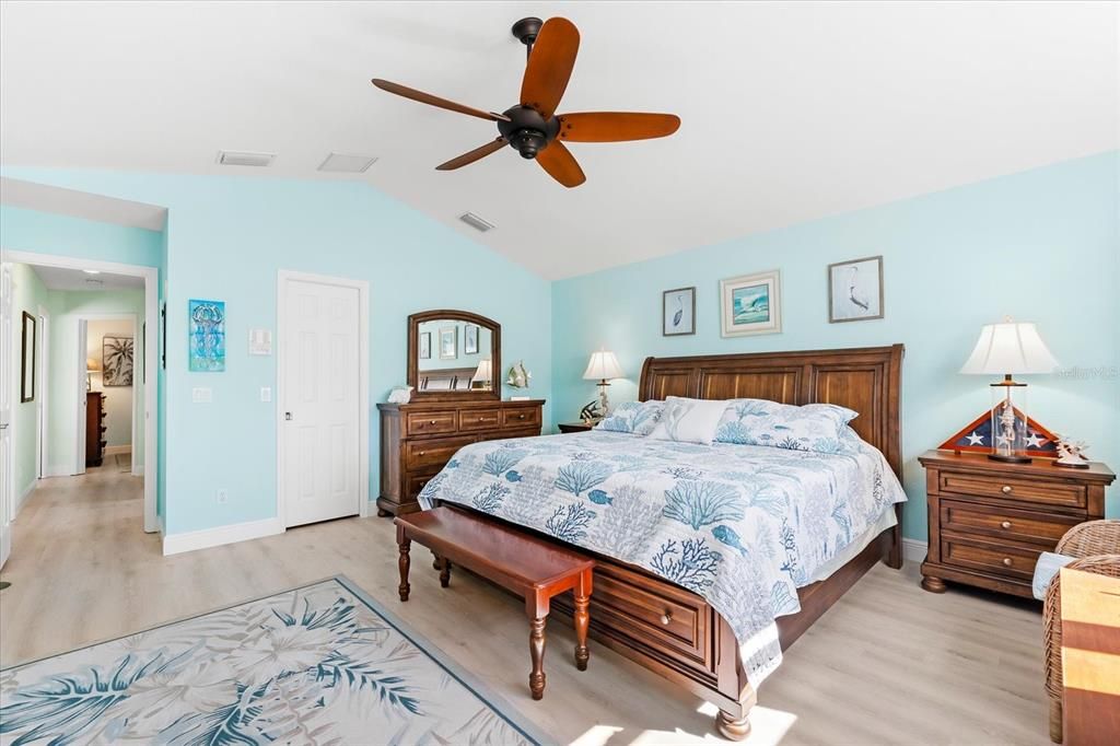 Guest room - showcasing gorgeous luxury tile floors.