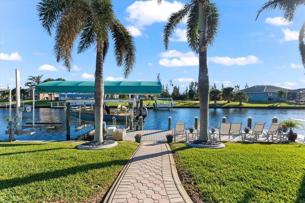 Paver walkway leading to 40X8 dock.