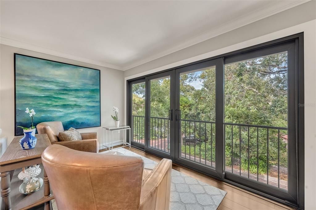 Sitting area with tree top views