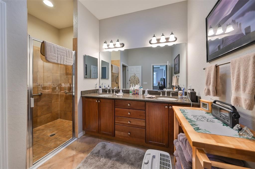 Primary Bathroom with Double Bowl Sink