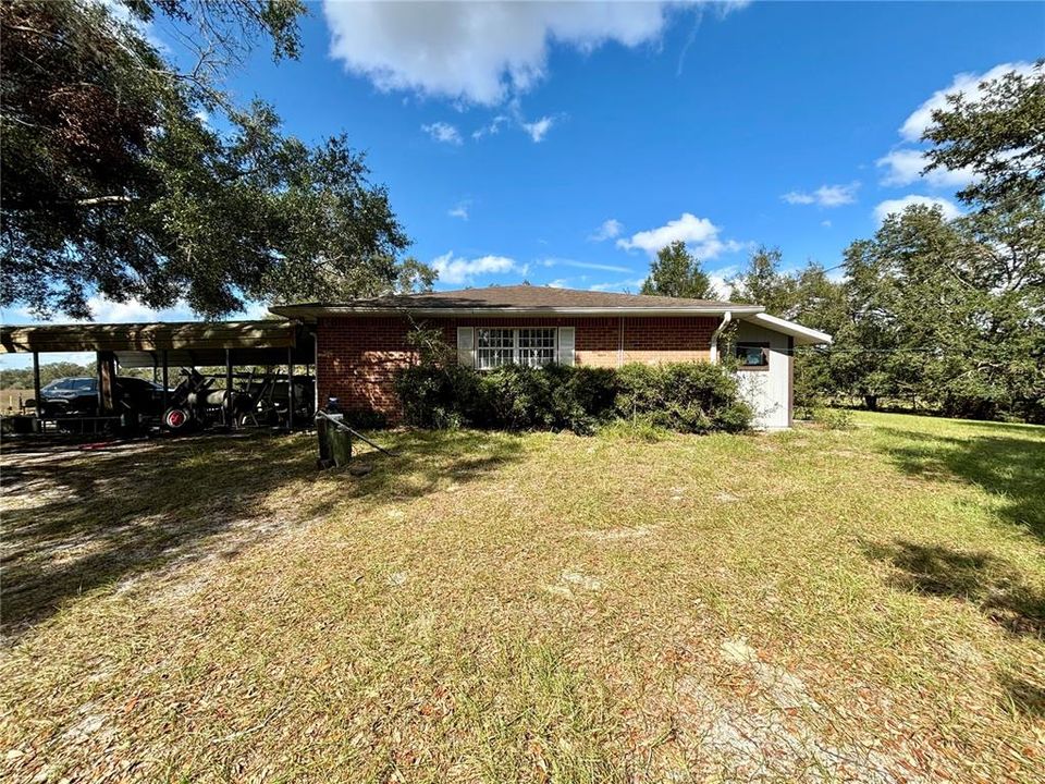 Side of house with carport