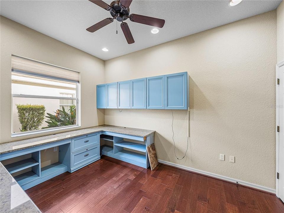 Third bedroom with built in cabinetry great for craft or sewing room