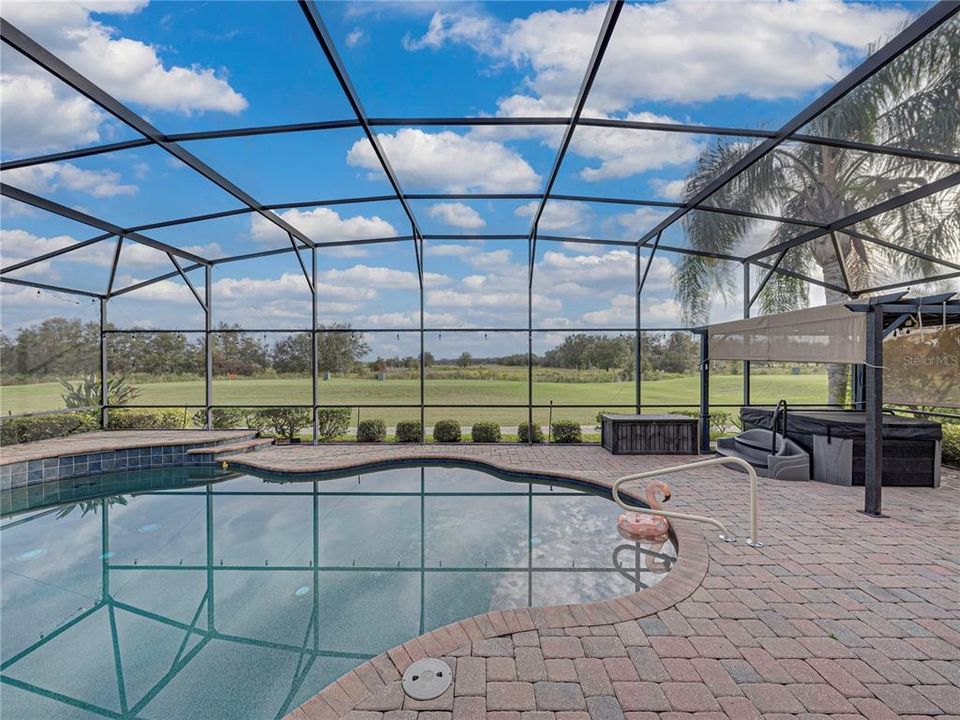 Salt water pool and hot tub