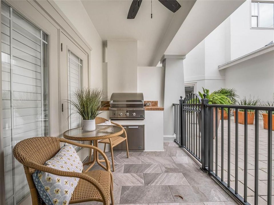 Balcony open to courtyard