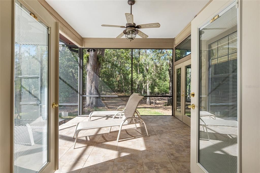 DOORS FROM GREAT ROOM TO UPPER POOL DECK