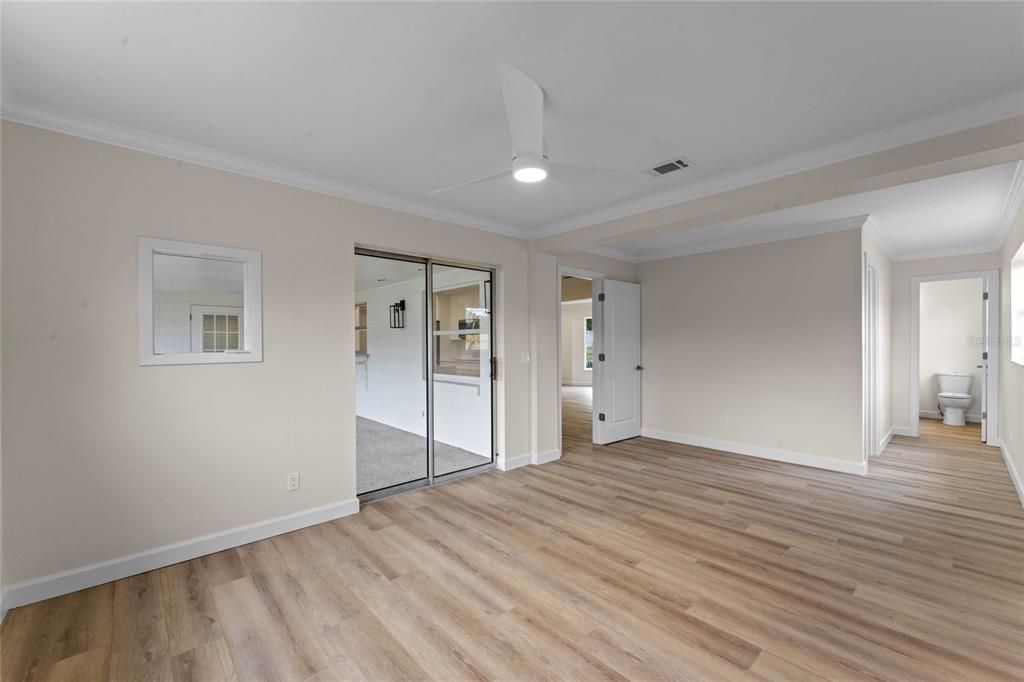 Primary bedroom with fully renovated en-suite bathroom