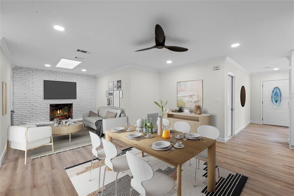 Dining area open to the family room