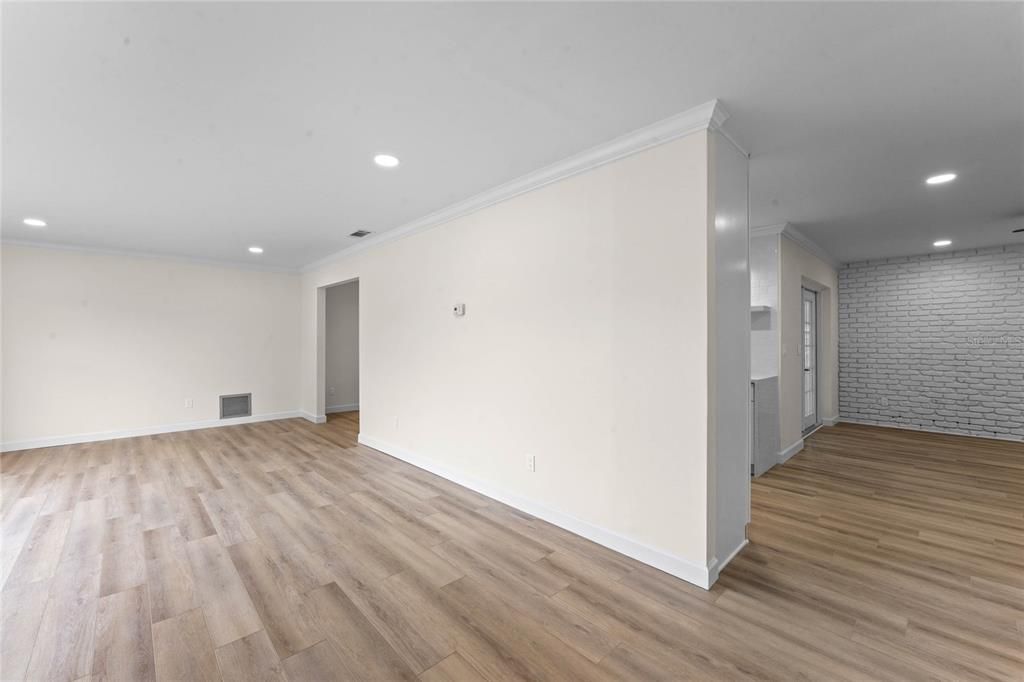 View from the living room into the dining area that could also be used as a family room