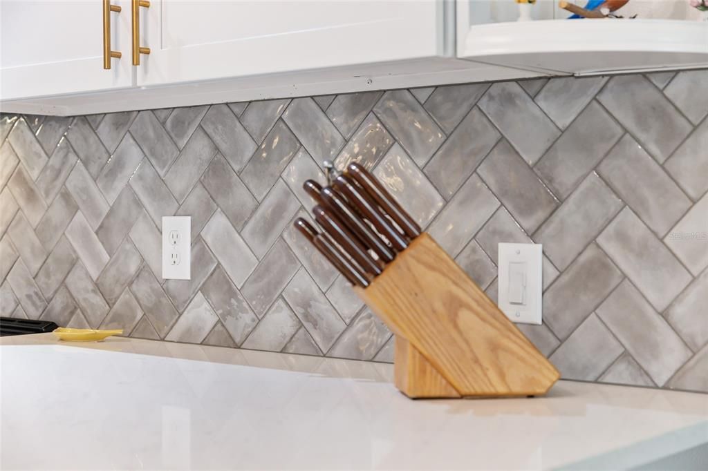 Herringbone Tile Backsplash