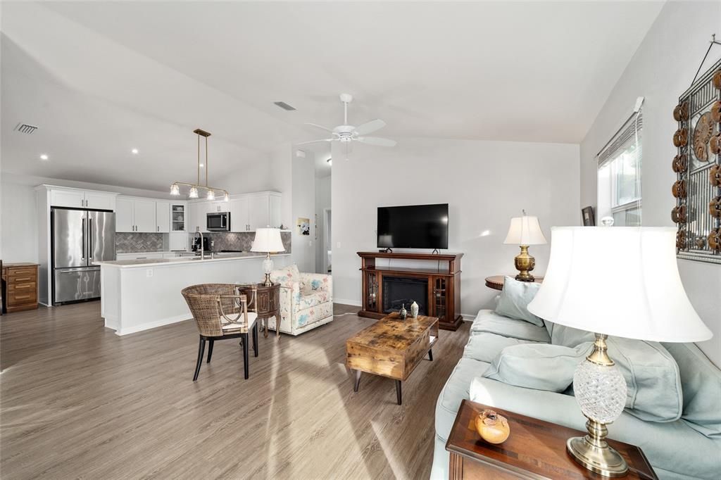 Living Room with Ceiling Fan