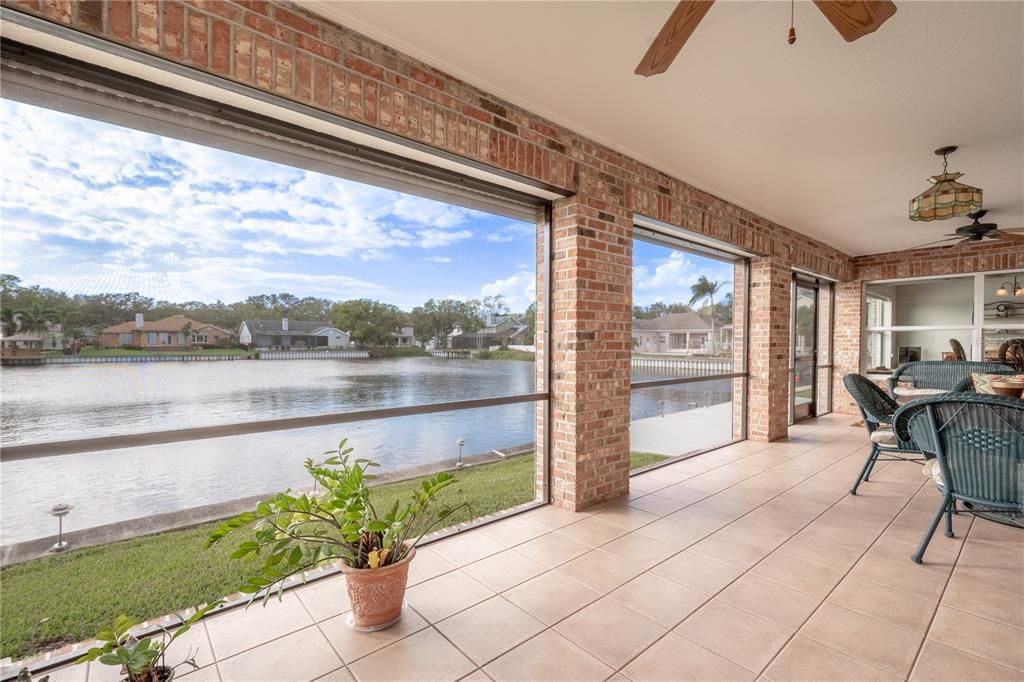 Beautiful lake views from the lanai with 75' water frontage.