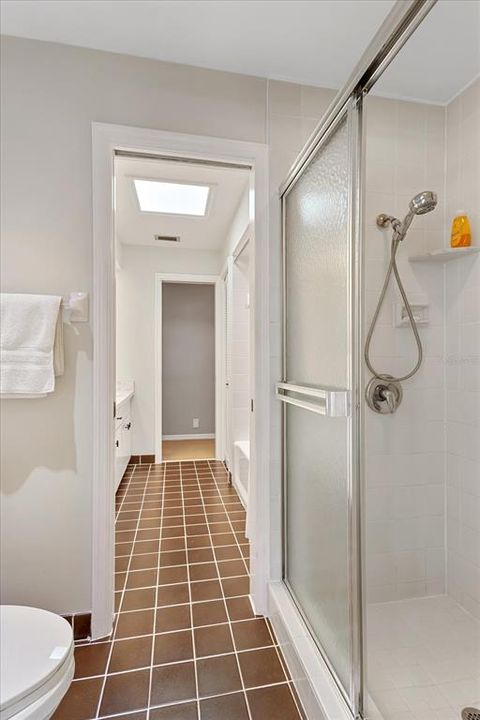 Private toilet and shower