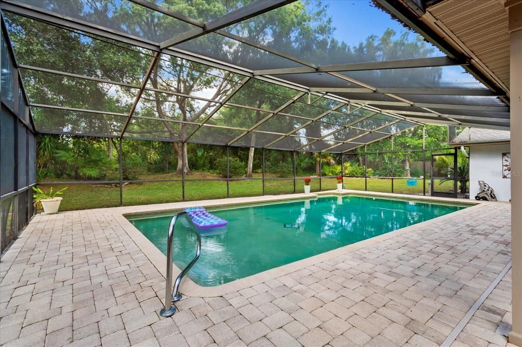 Overlooking the truly tranquil backyard