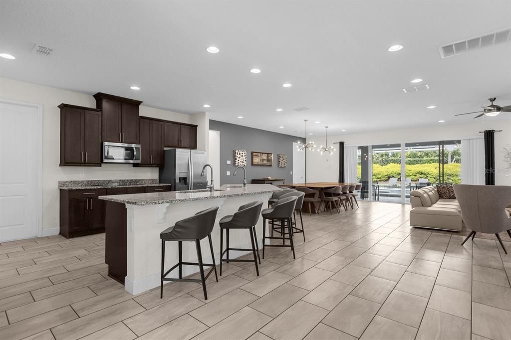 Open Floor Plan: Living, Kitchen and Dining Area