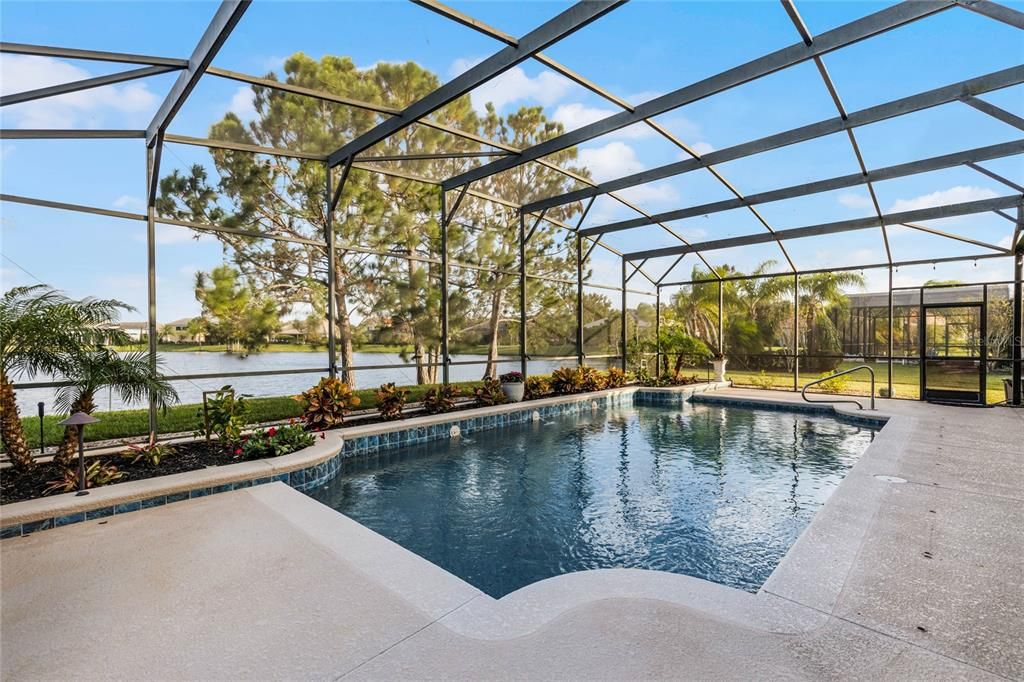 Pool overlooking lake