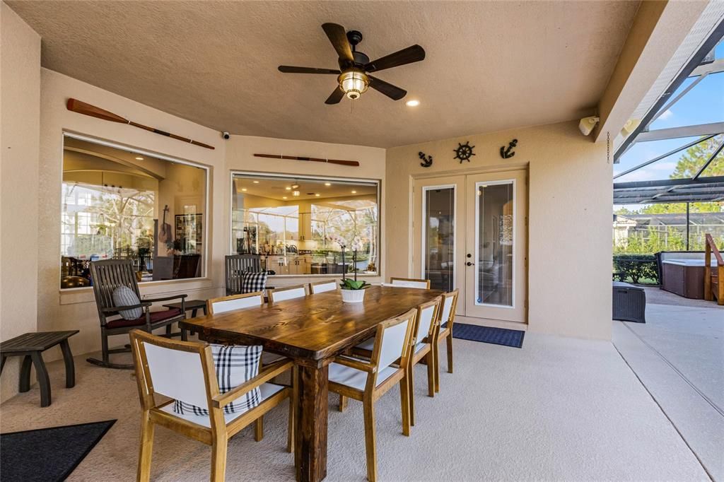 Large covered back patio