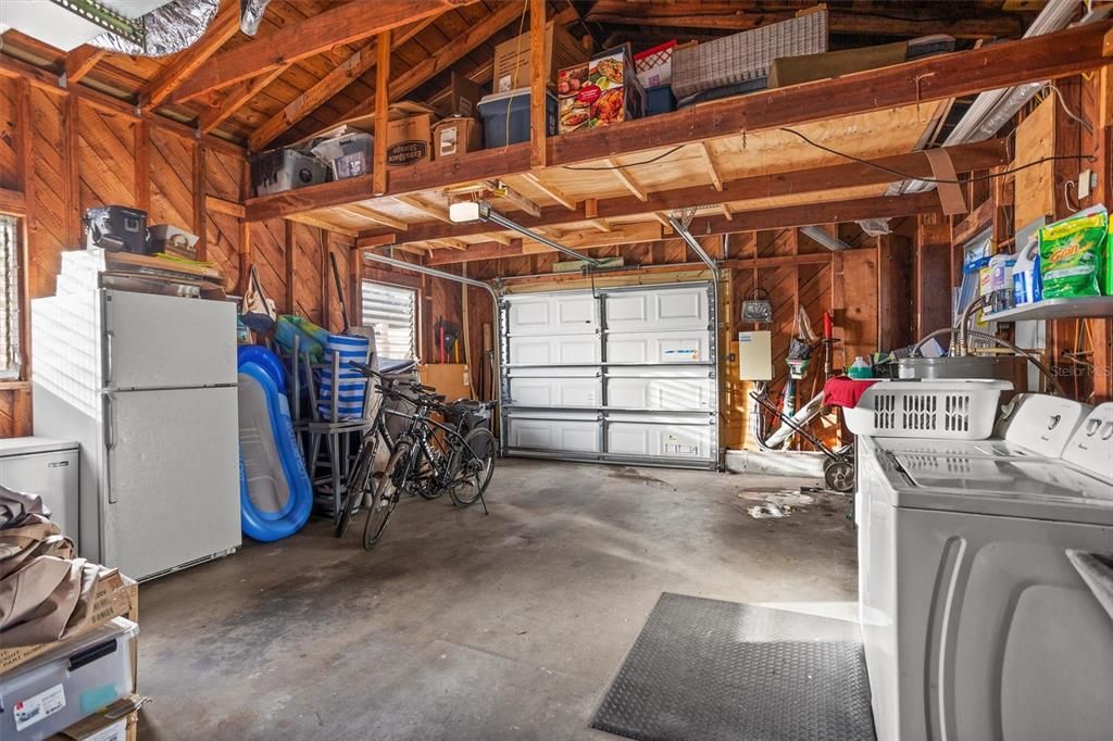 Garage with Additional Storage, Extra Refrigerator & Freezer