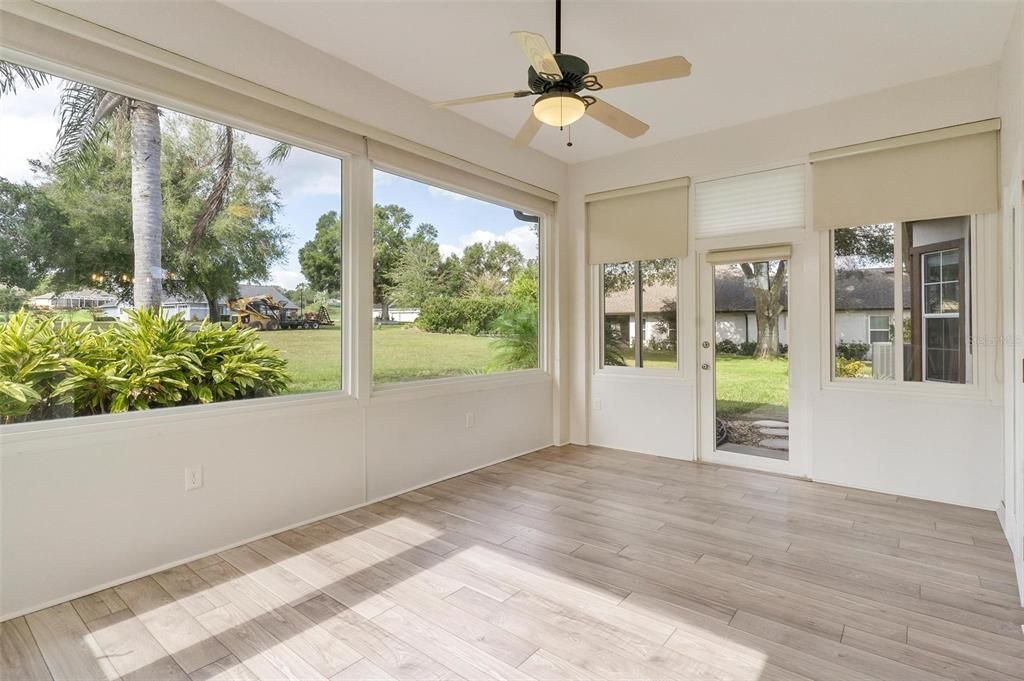 Family Room with Backyard Views