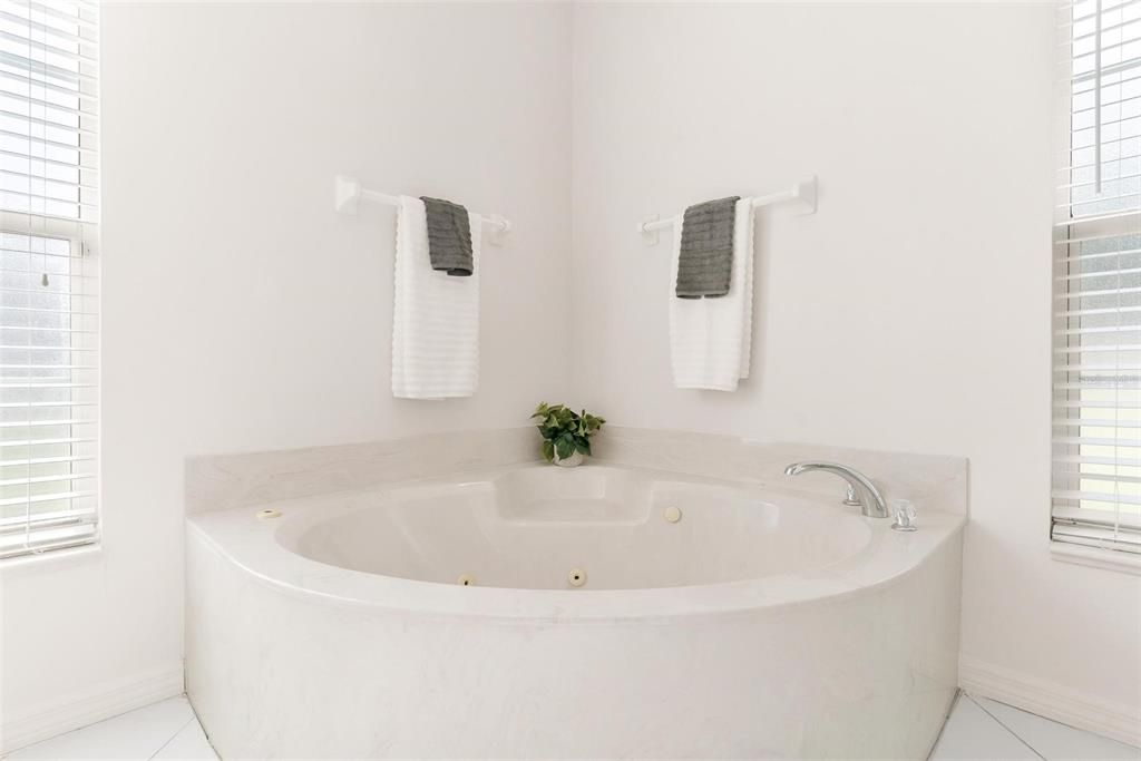 Primary Bathroom with Garden Tub for "bubble bath" relaxation!