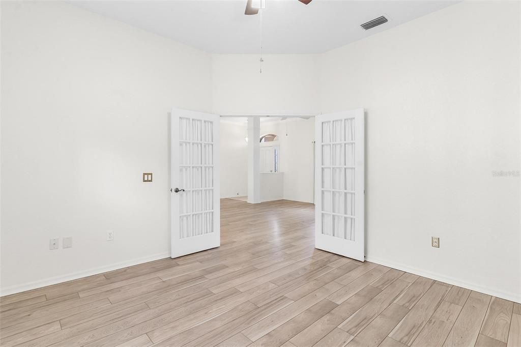 Den/Office Area with Double Entry French Doors