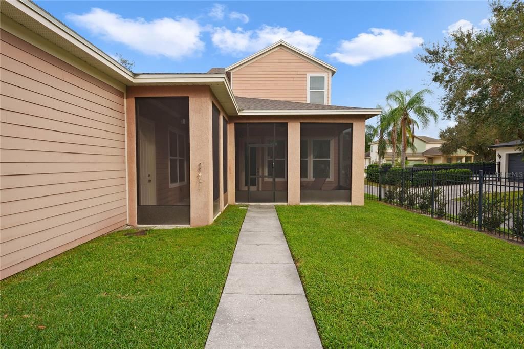 Backyard view of house