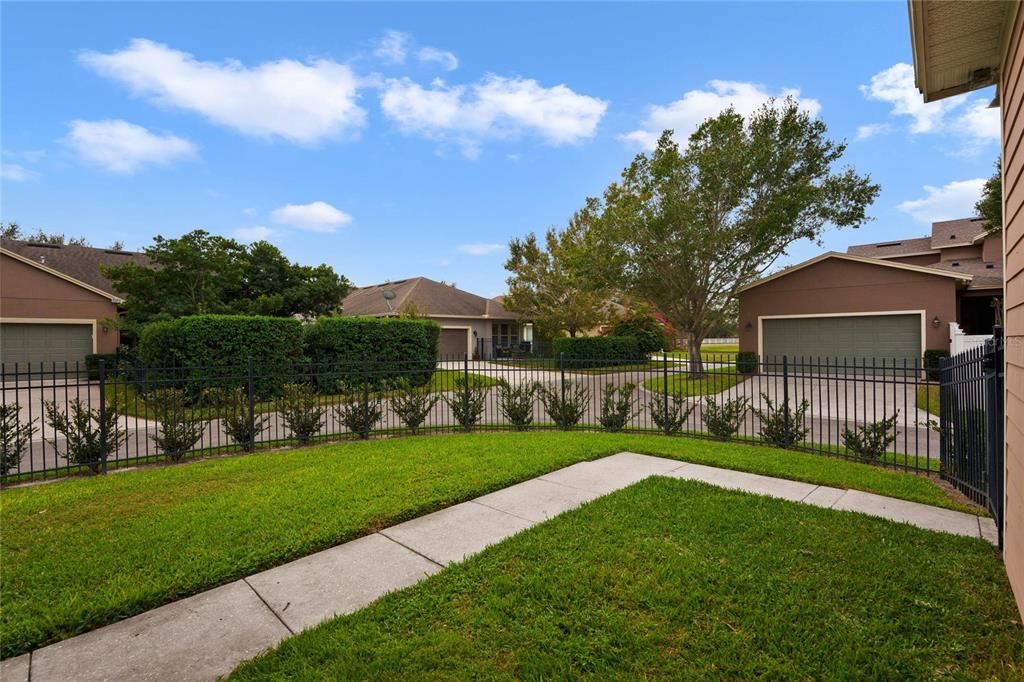 Fenced and landscaped backyard