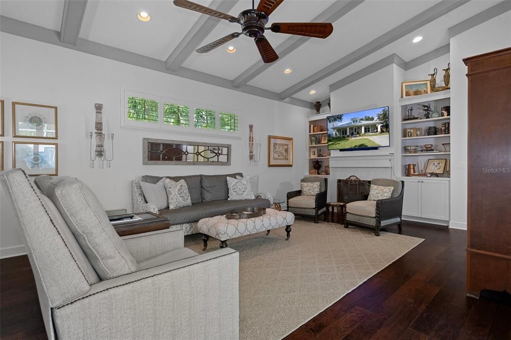 Great Room Fireplace and Custom Built-in Cabinetry