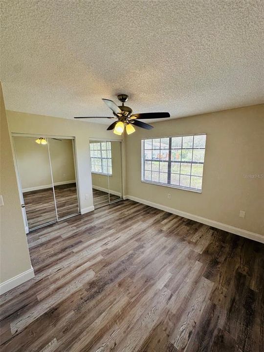 Bedroom with double closet doors