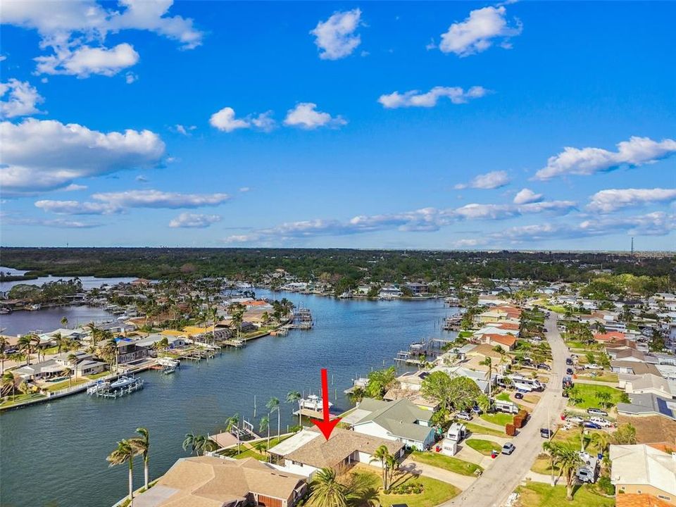 View into neighborhood along the waterway!