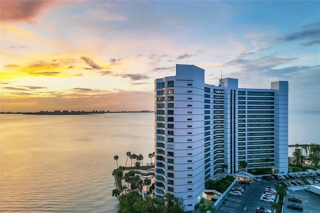 Aerial showing the beautiful Sarasota bay view