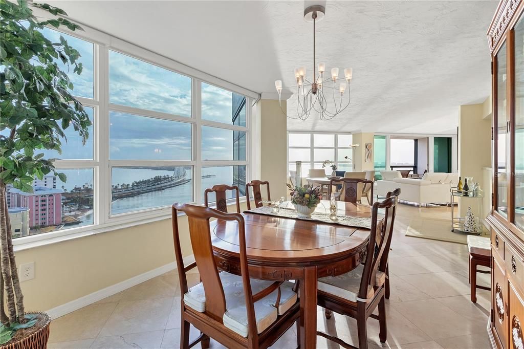 Dining room with views of the Bay