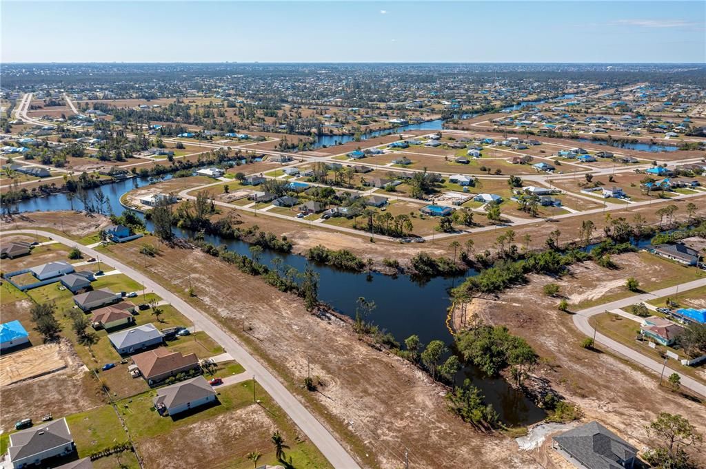 Aerial View of intersecting Canal