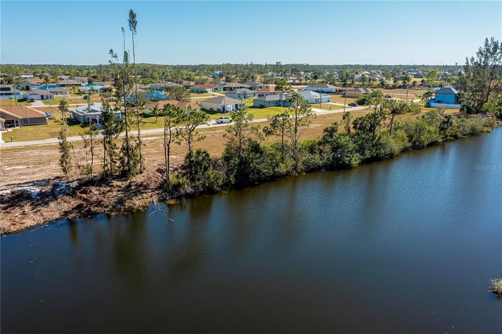 Wide Freshwater Canal Aerial View