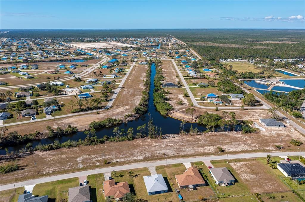 Aerial View of intersecting Canal