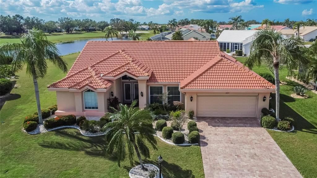 Welcome to your private oasis, nestled on a peaceful cul-de-sac with stunning pond and golf course views. This move-in ready, executive home with 3 bedrooms, 2 baths offers the spacious Westminster open floor plan with soaring ceilings, providing an airy, sunny ambiance.