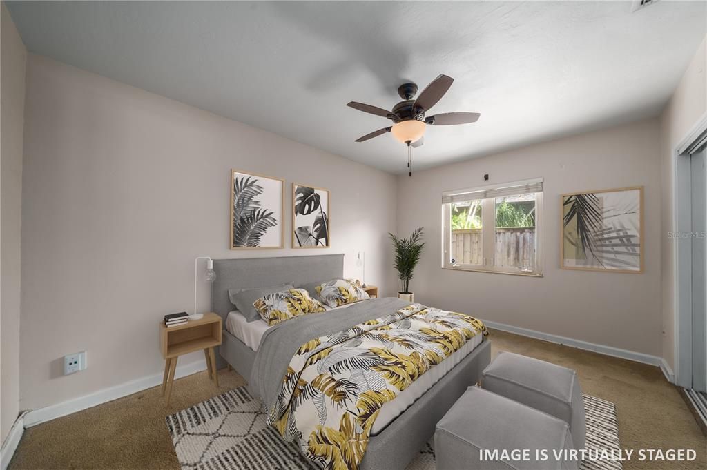 Primary Bedroom features a large closet and built-in storage