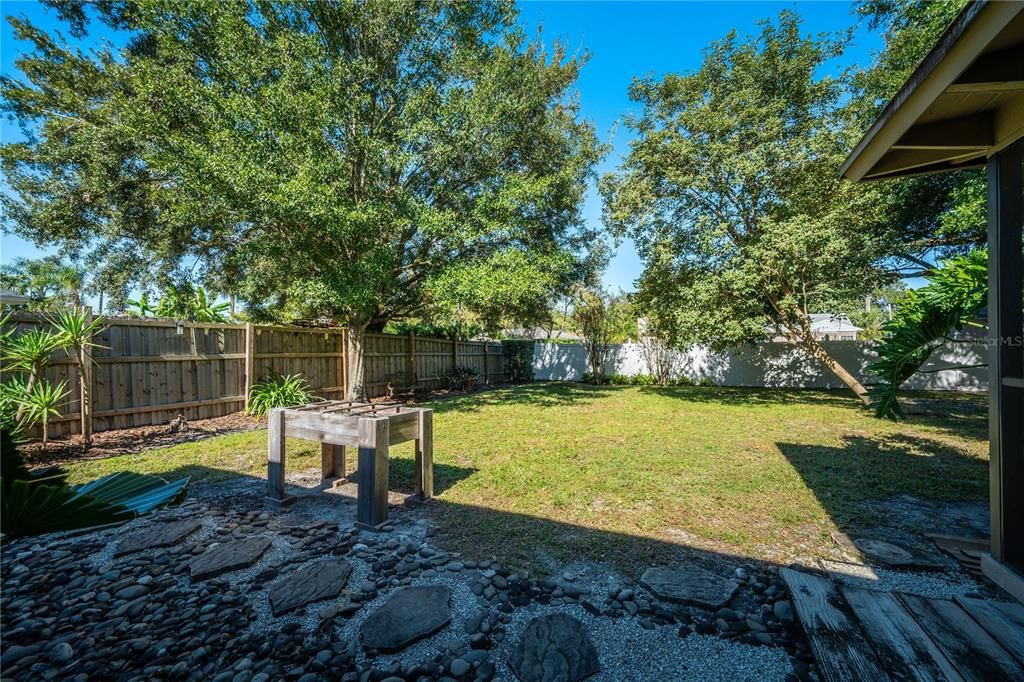 Fenced Private backyard