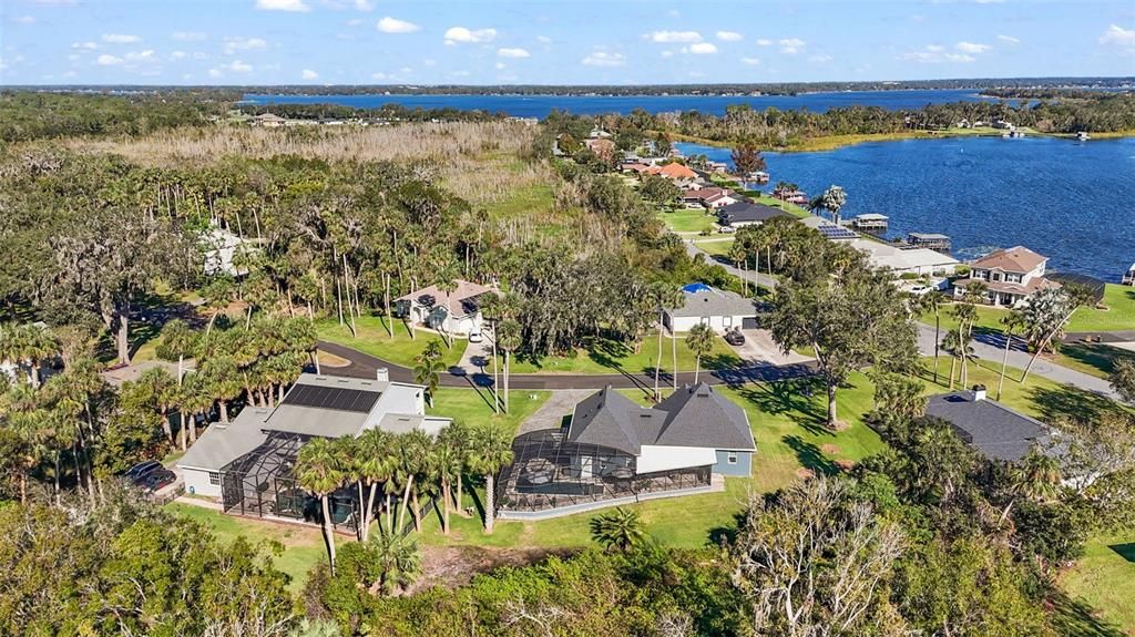 Back of property looking towards Lake Beauclaire and Lake Dora