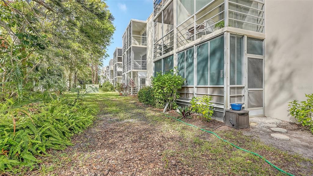 Screened lanai with door to go to the backyard