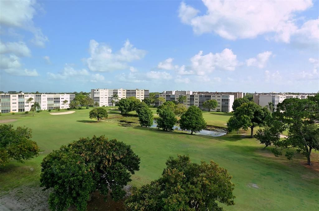 View between buildings on the Golf Course