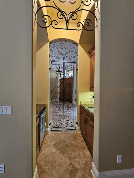 Wet bar iron accents & gate