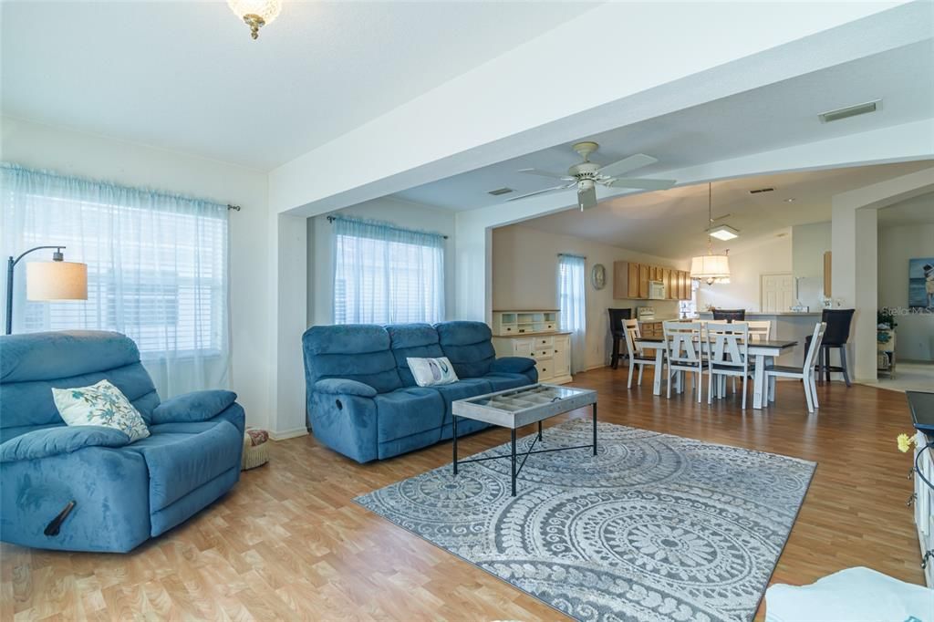 FAMILY ROOM LOOKING INTO DINING ROOM