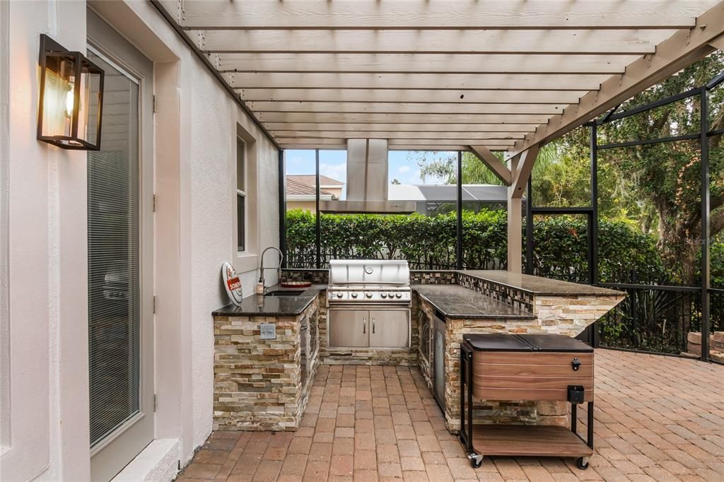 Outdoor Summer Kitchen and Red Cedar Pergola