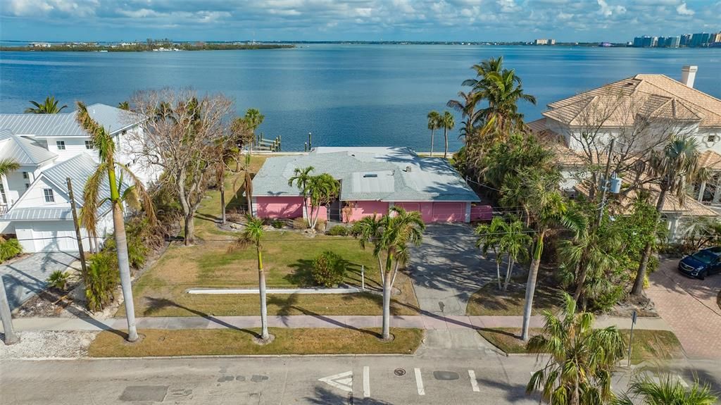 Aerial of the front of the home.