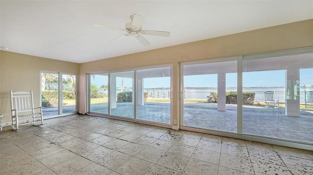 Lanai opening to the rear patio