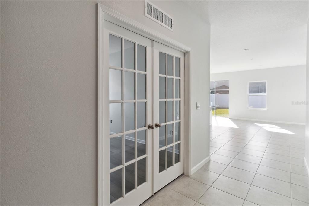 hallway and office French doors