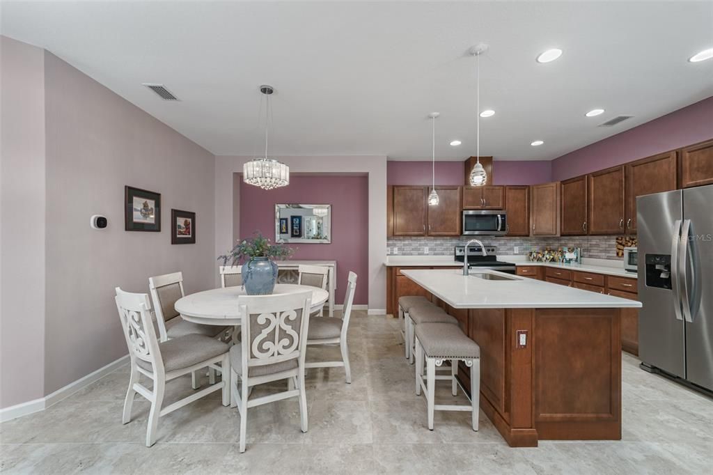 Dining room and kitchen are open to the great room.